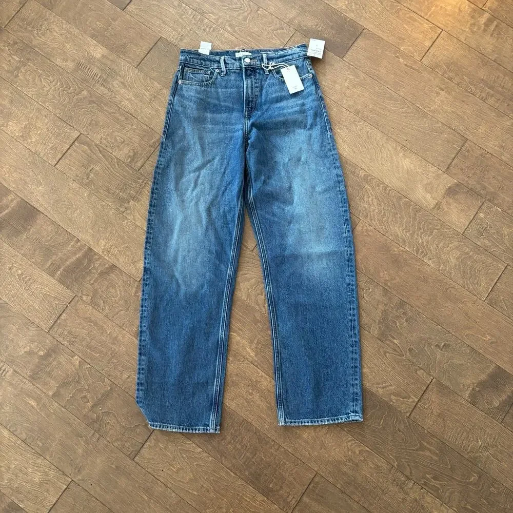 GOOD AMERICAN Good Barrel Relaxed Standard Fit Jeans Women's Size 2 Indigo Denim - Picture 2 of 9